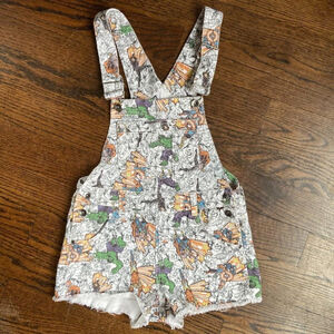 MARVEL HER UNIVERSE denim fabric overalls shorts size Small